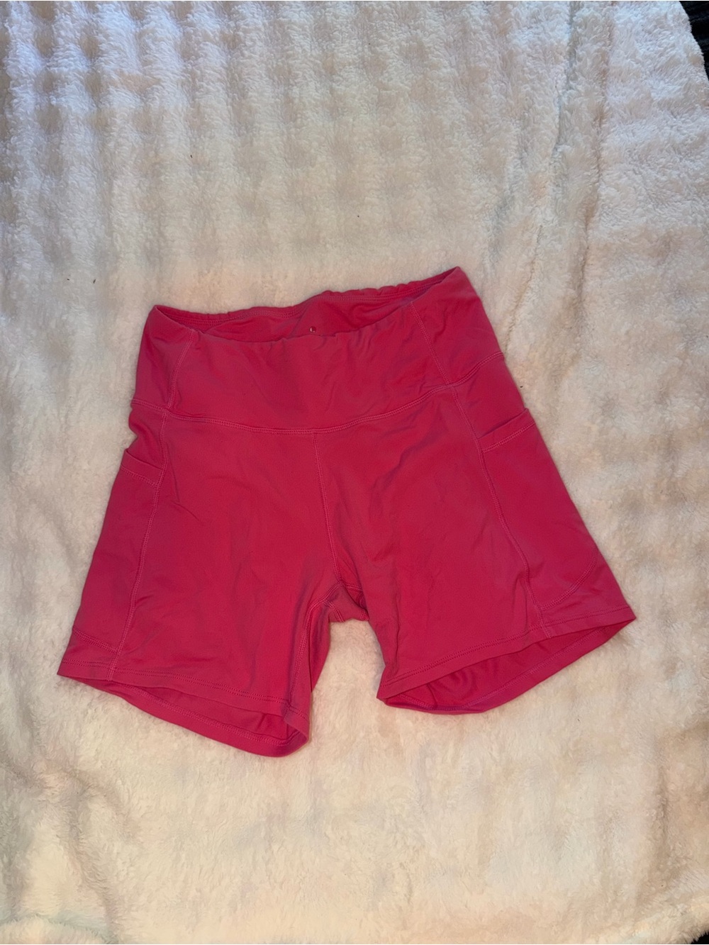High-Waist Women's Bike Shorts — Vibrant Pink